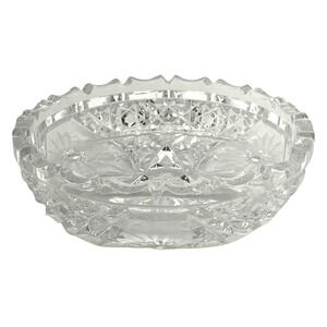 American Brilliant Cut Glass Lead Crystal Clear Candy Accessories Dish 5"